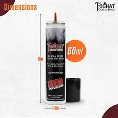 Foghat Culinary Butane 60ml canister with 6-inch height and 1.4-inch width dimensions displayed