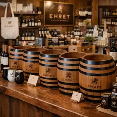 Custom engraved wooden barrel wine ice bucket used as wedding table centerpiece with champagne and floral decor