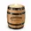 Custom branded oak barrel candle holder with engraved logo, premium distillery promotional product for gift shops and whiskey brands