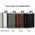 Four custom flask color options including stainless steel, gray, brown, and black leather for promotional barware